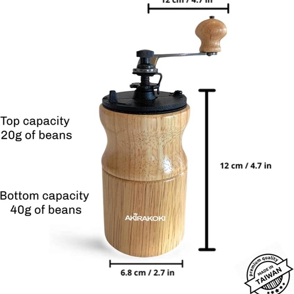 AKIRAKOKI Dining Akirakoki Manual Coffee Bean Grinder Wooden Mill